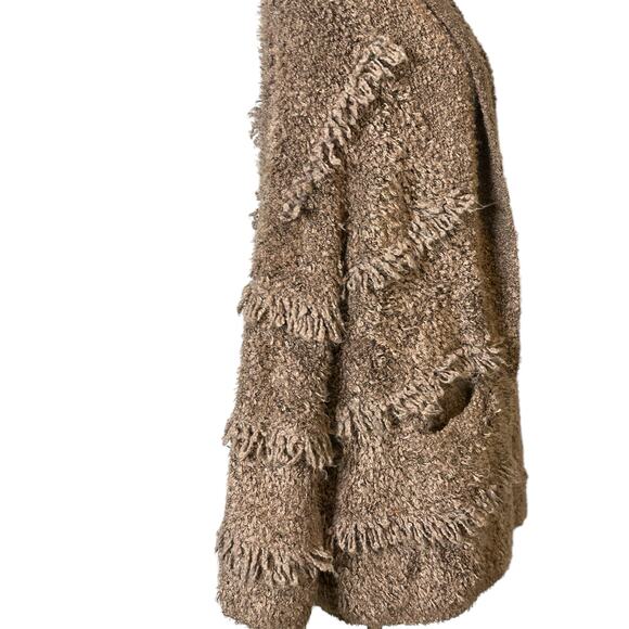 Universal Threads brown fringe loop chunky open front cardigan size Small - Picture 12 of 16